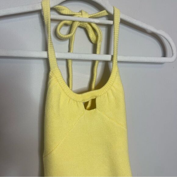 For Love & Lemons NWT For Love and Lemons $149 Yellow Halter knit Dress NWT XS - Picture 7 of 10